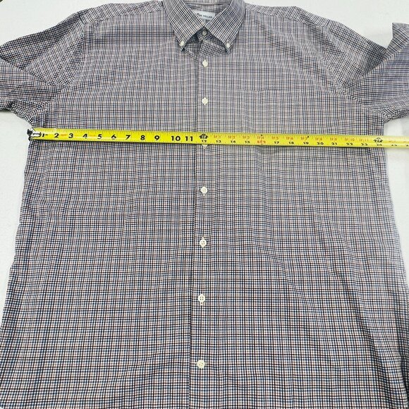 Peter Millar Shirt XL Anderson Blue Tattersall Button Up Shirt Check Black Tan - Picture 4 of 9